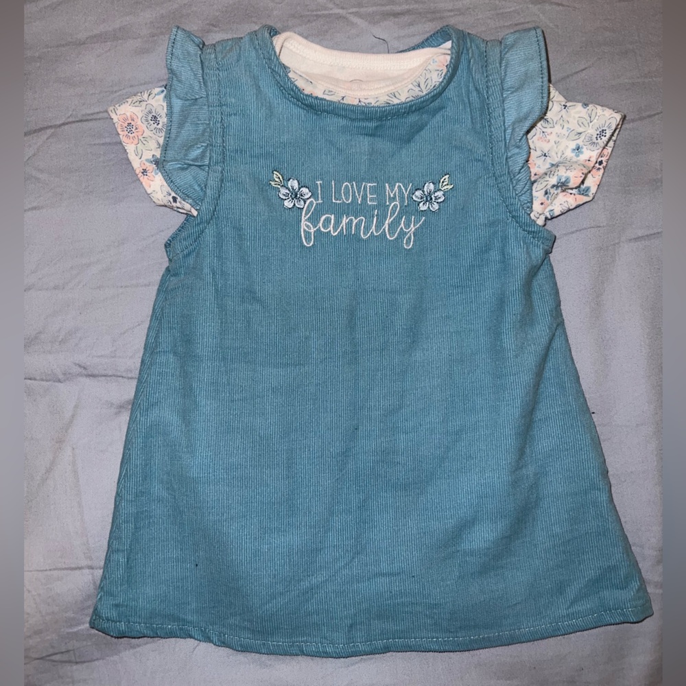 Blue Kids Shirt with Floral Accents